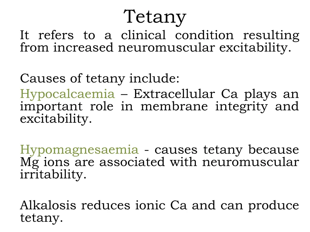 tetany