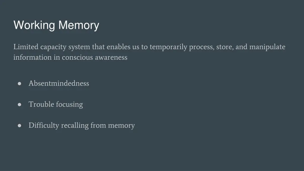 working memory