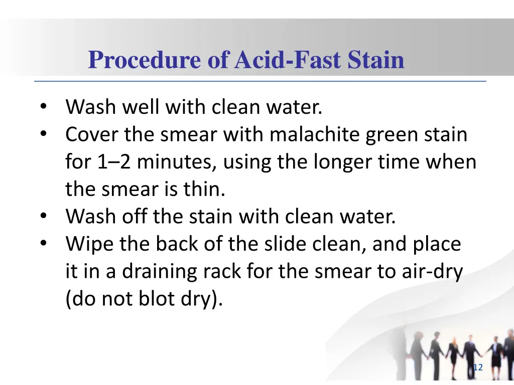 procedure of acid fast stain 3
