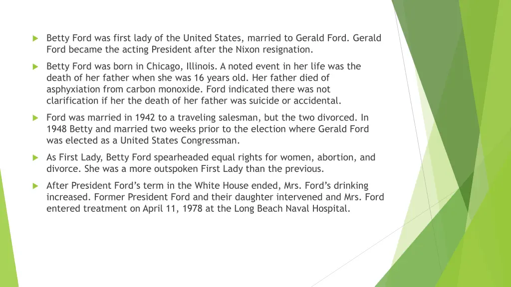 betty ford was first lady of the united states