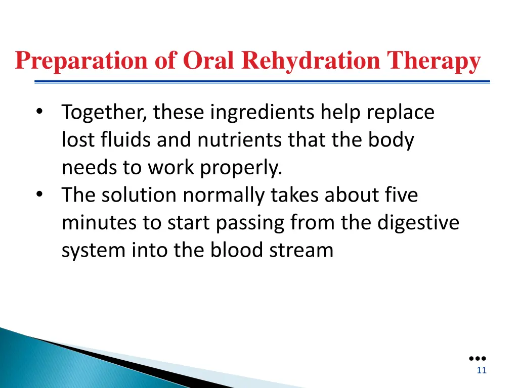 preparation of oral rehydration therapy 1