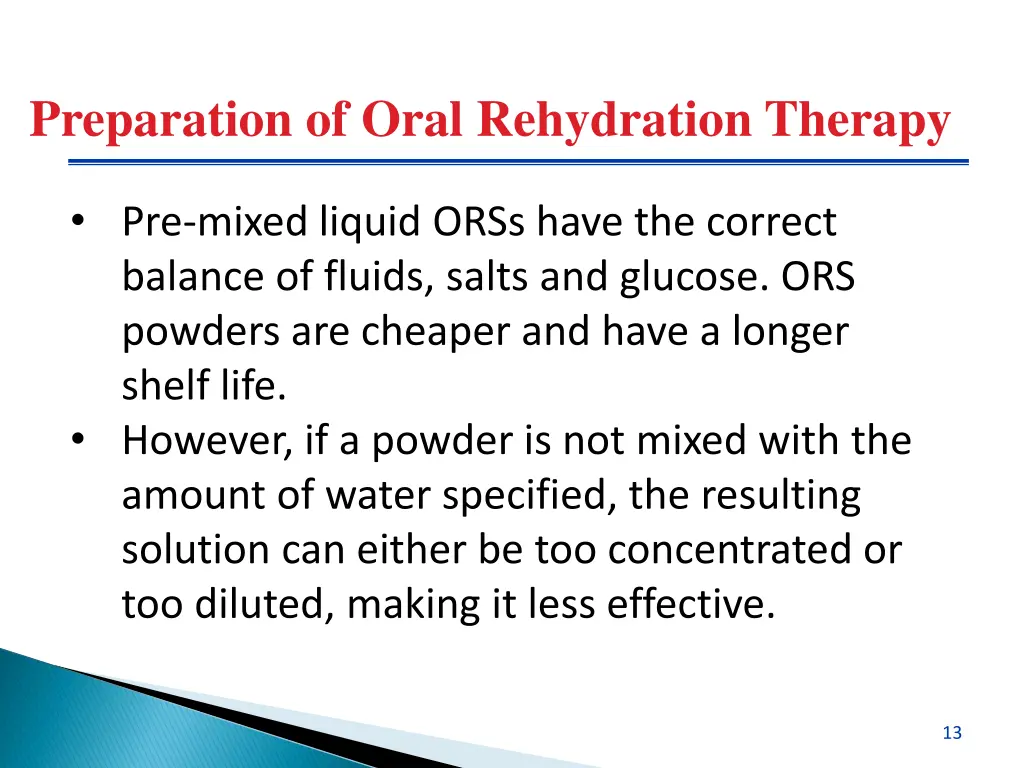 preparation of oral rehydration therapy 3