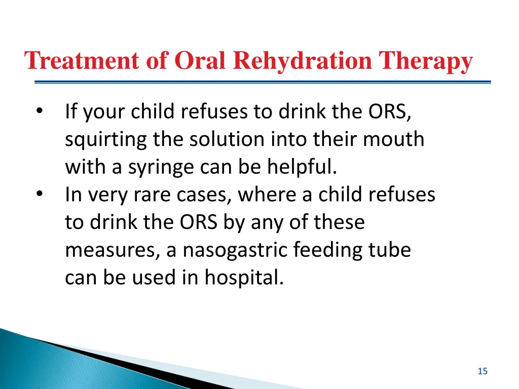 treatment of oral rehydration therapy 1