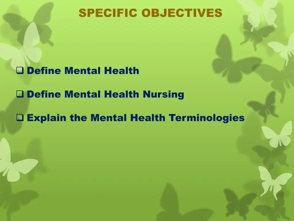 specific objectives