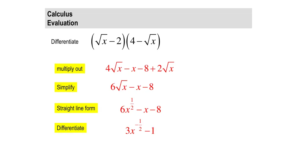 calculus evaluation 2 4 x