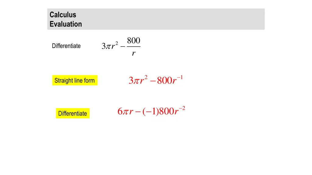 calculus evaluation
