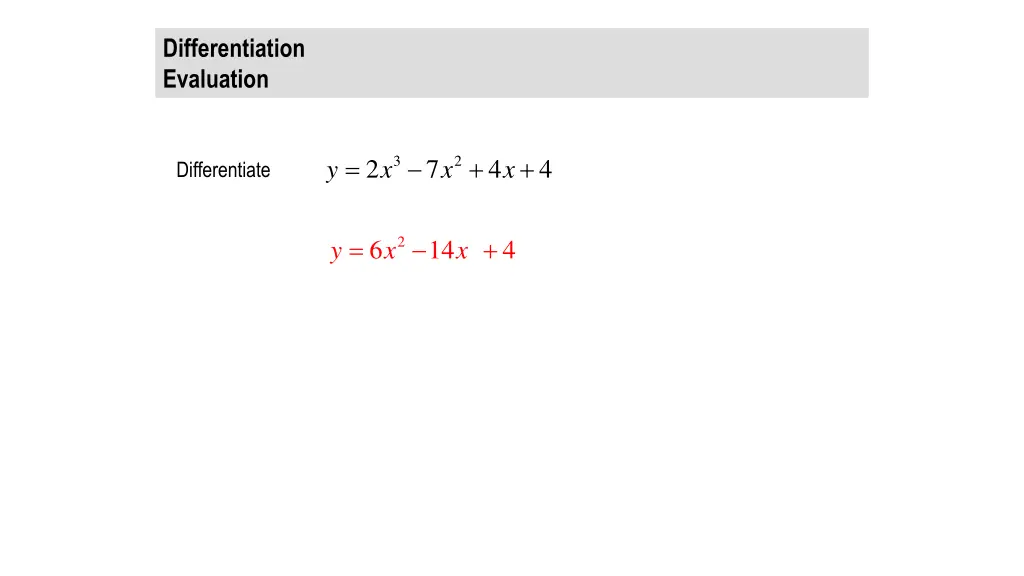 differentiation evaluation
