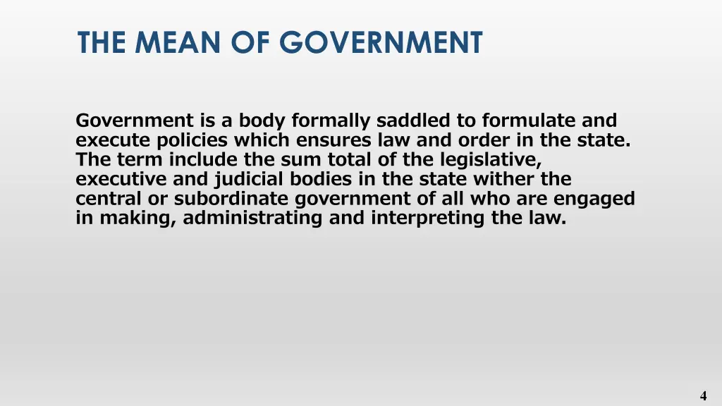 the mean of government