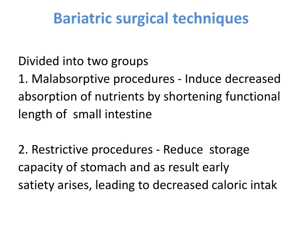 bariatric surgical techniques 1
