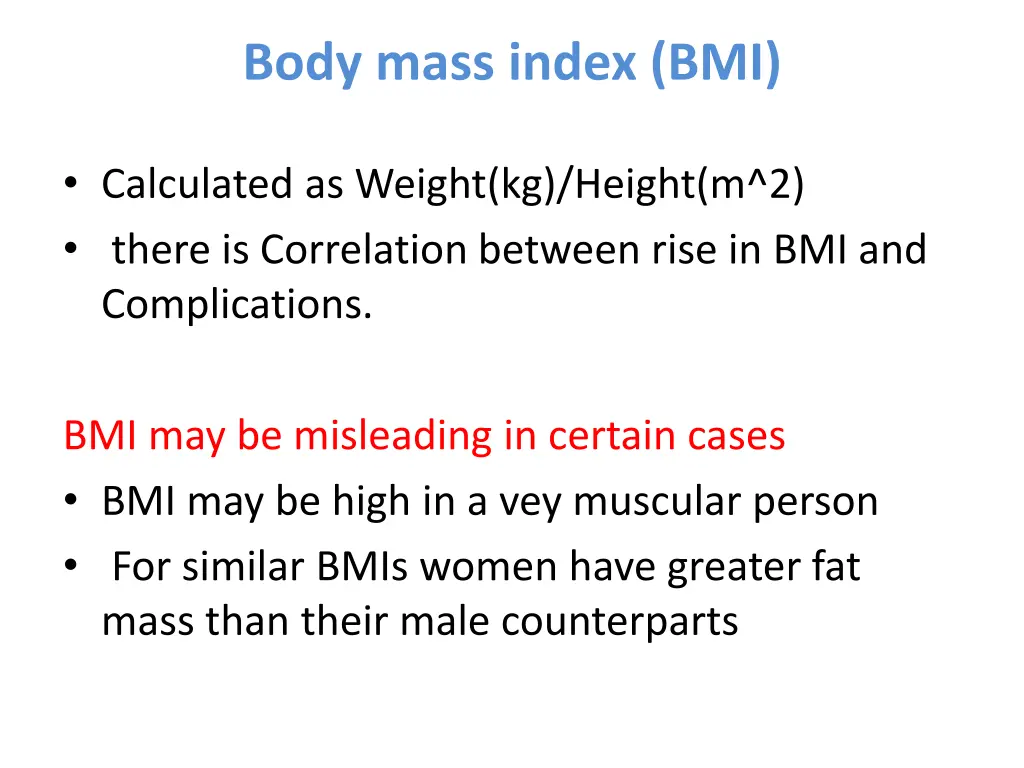 body mass index bmi