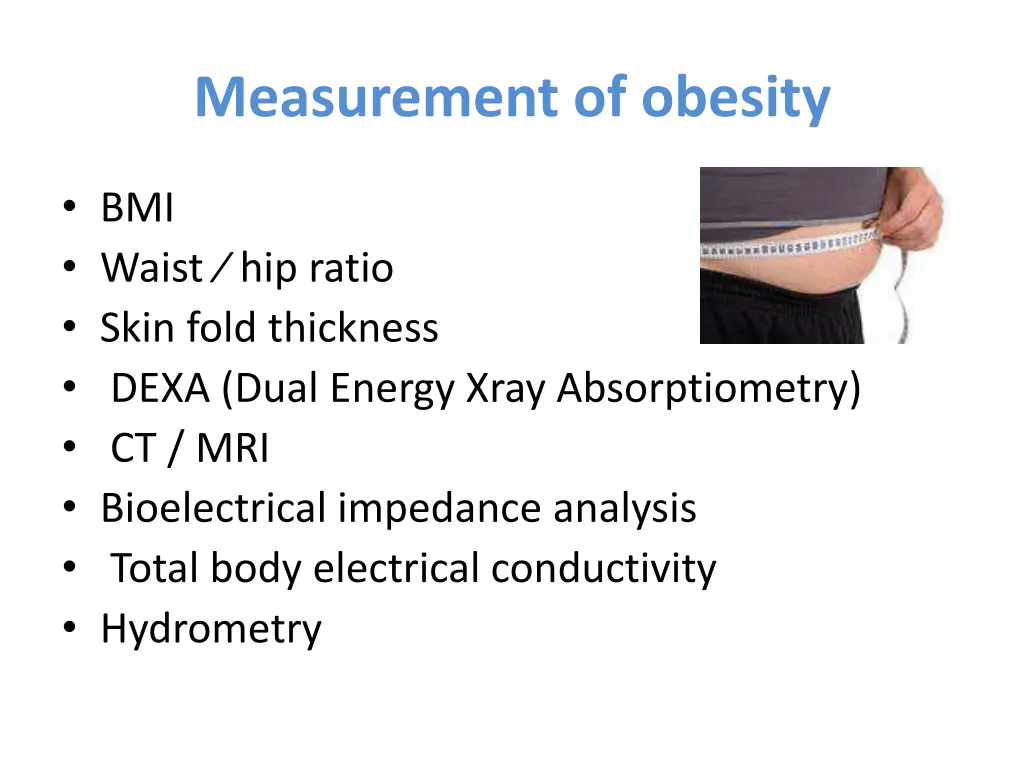 measurement of obesity
