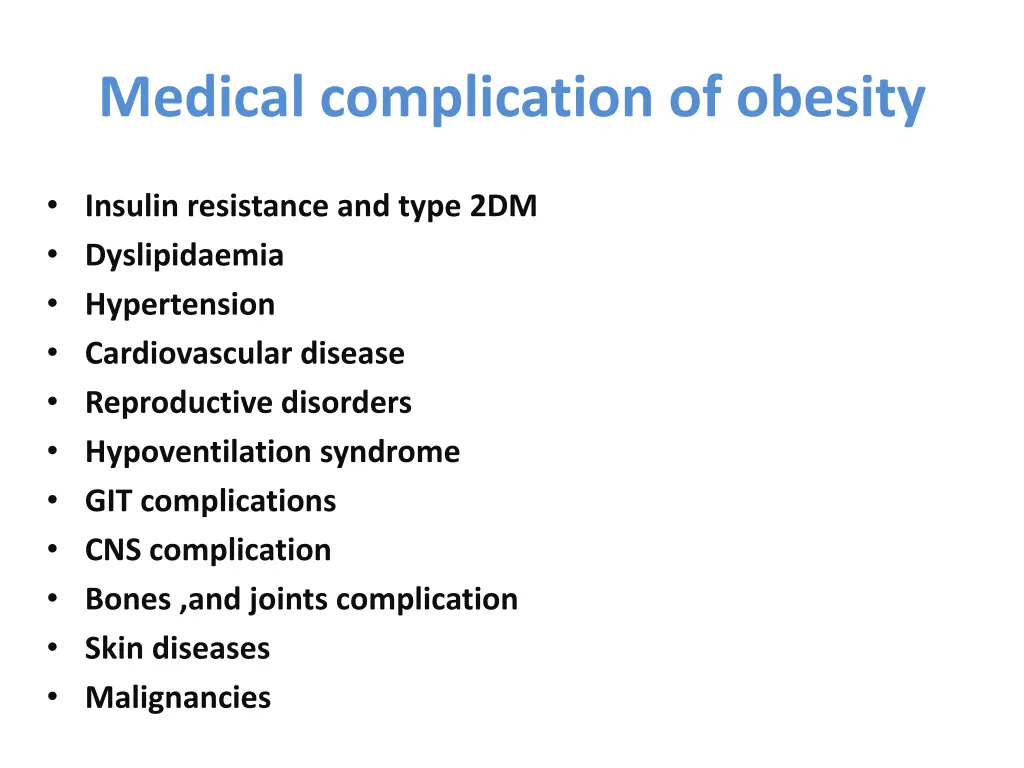 medical complication of obesity