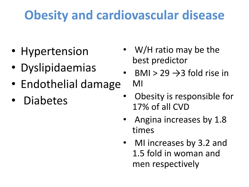 obesity and cardiovascular disease