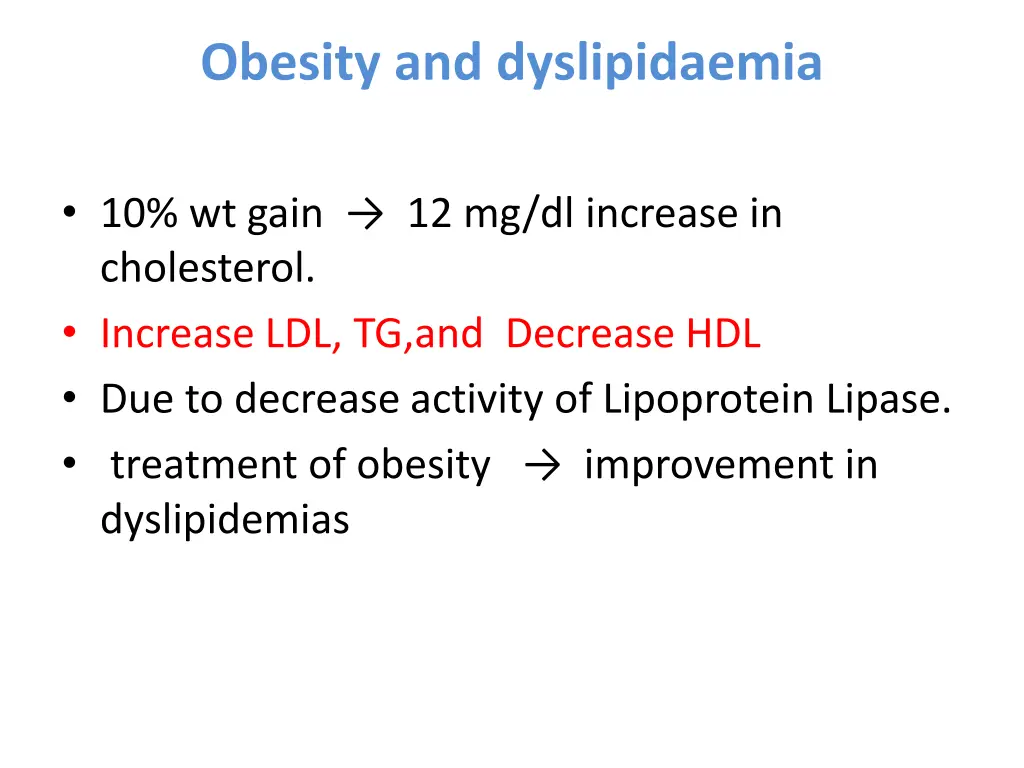 obesity and dyslipidaemia