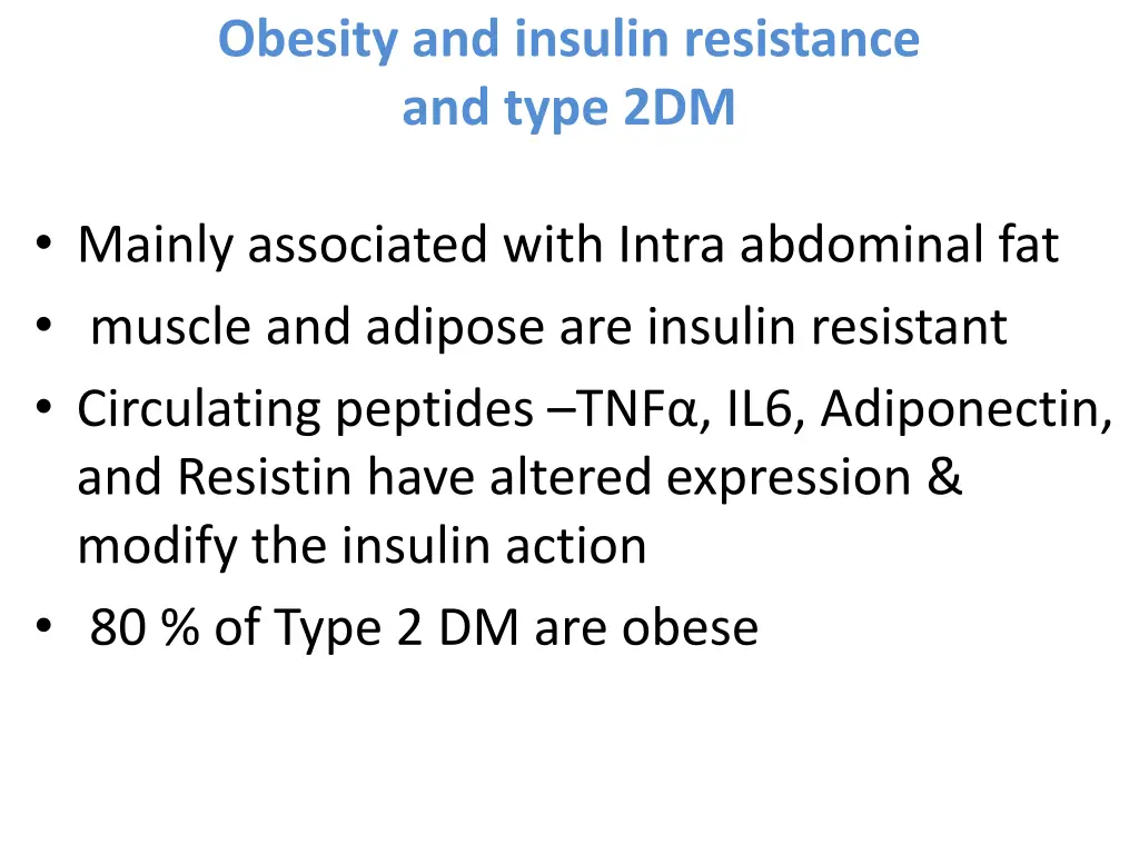 obesity and insulin resistance and type 2dm