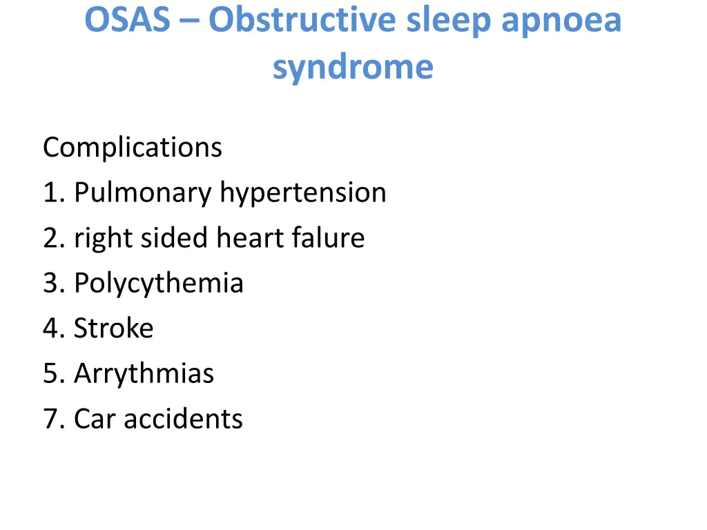 osas obstructive sleep apnoea syndrome