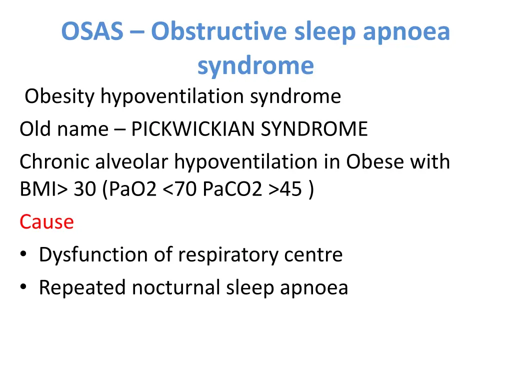 osas obstructive sleep apnoea syndrome obesity
