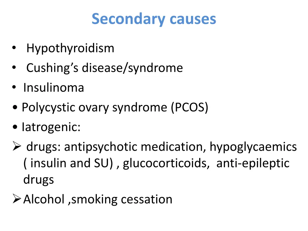 secondary causes