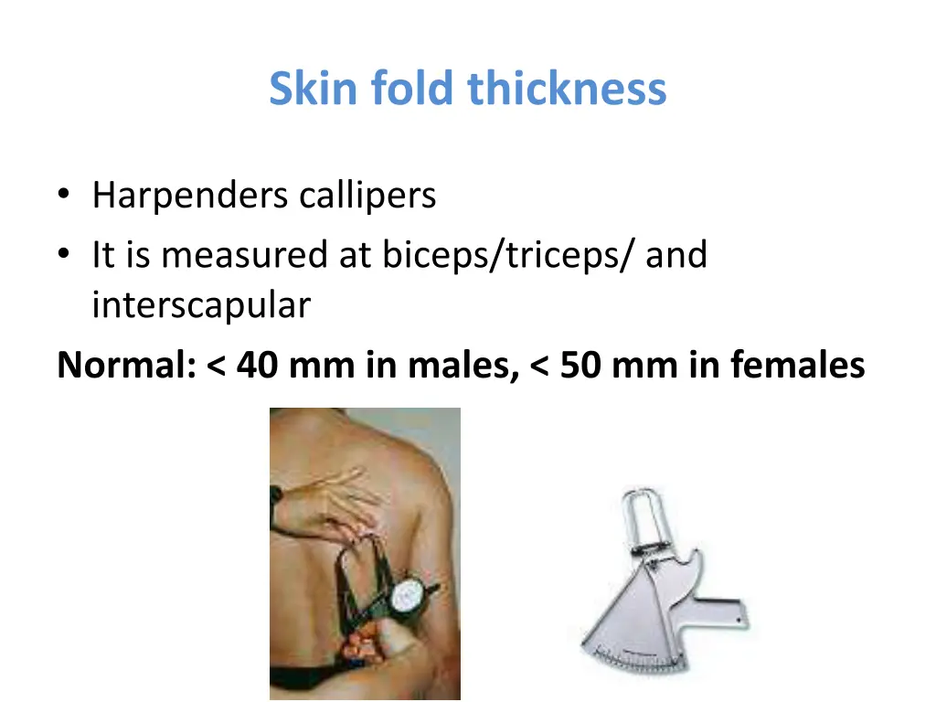 skin fold thickness