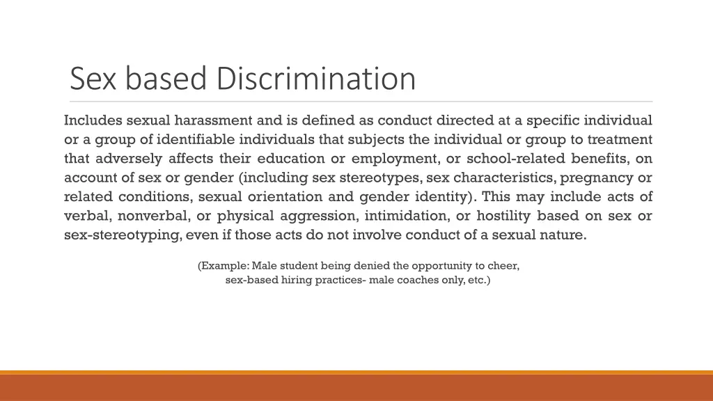 sex based discrimination