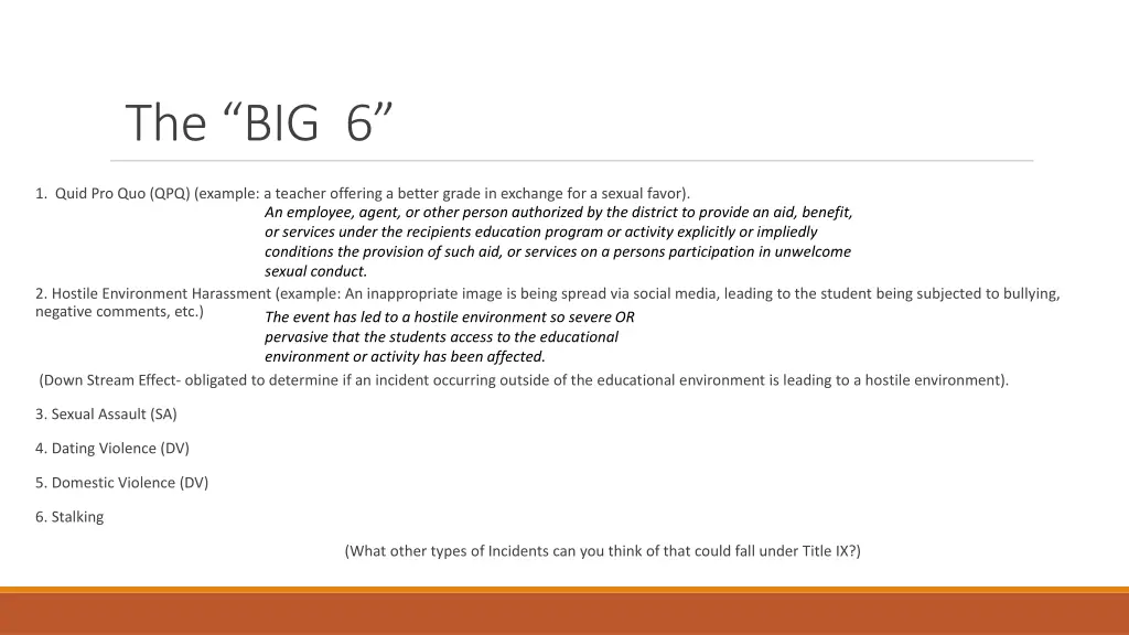 the big 6