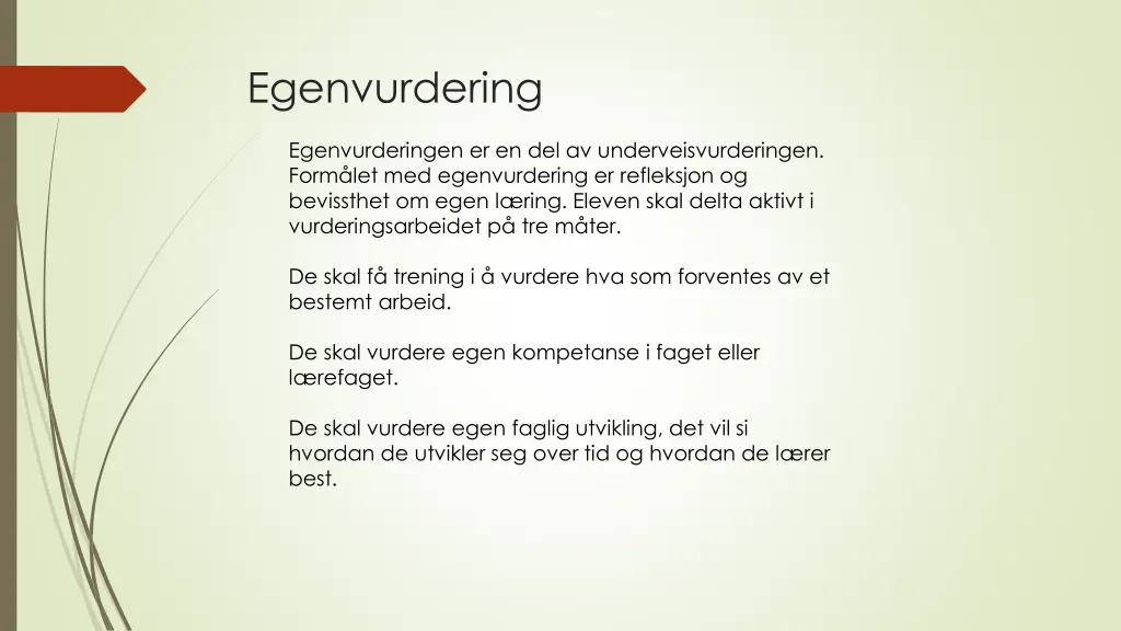 egenvurdering