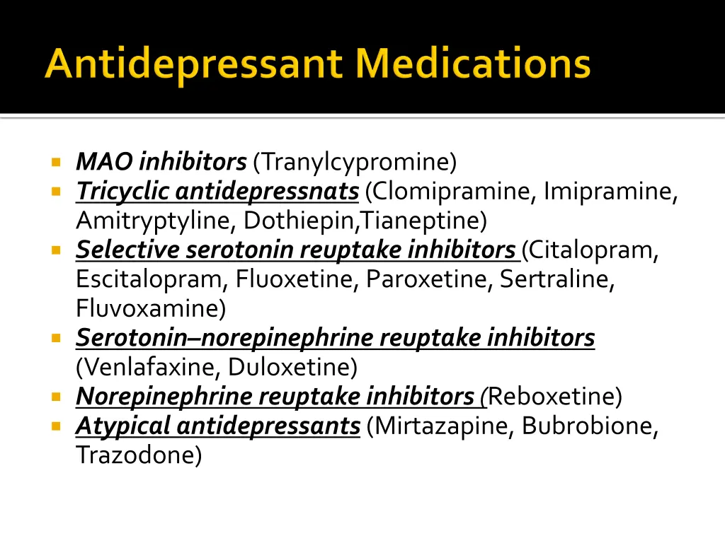 mao inhibitors tranylcypromine tricyclic