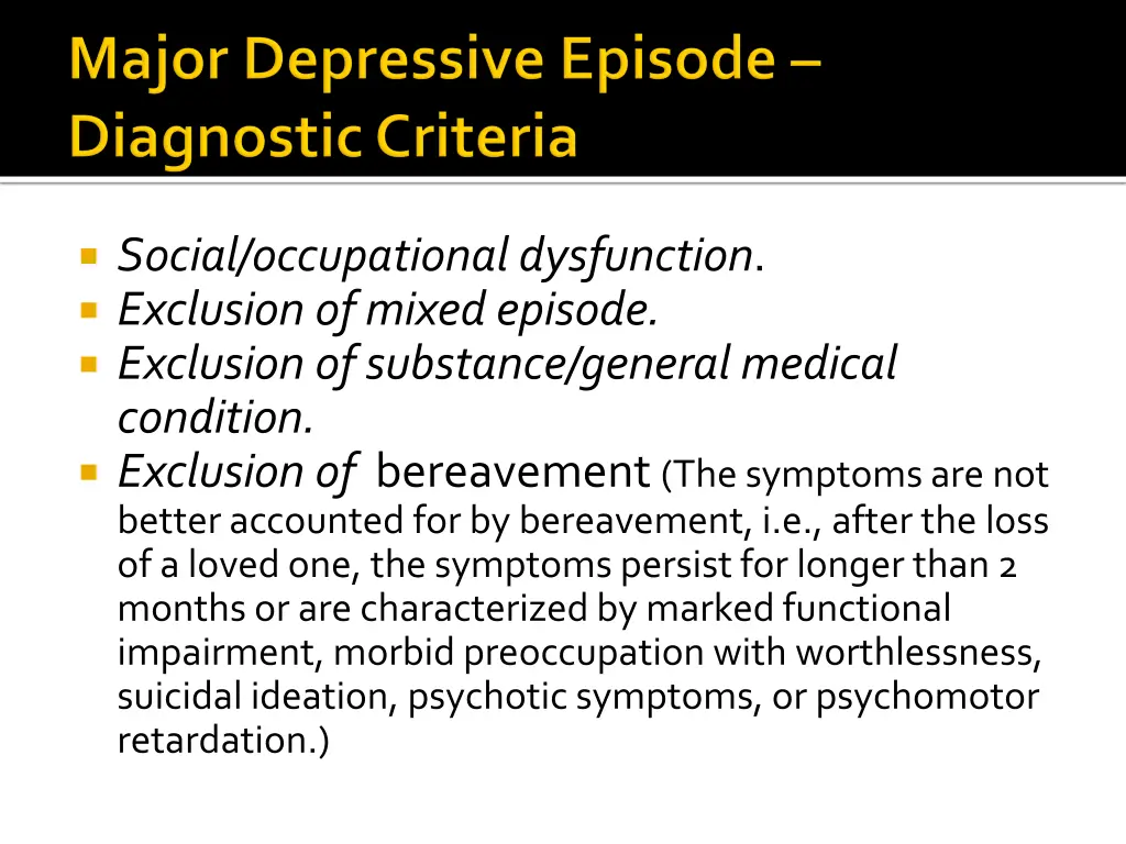 social occupational dysfunction exclusion