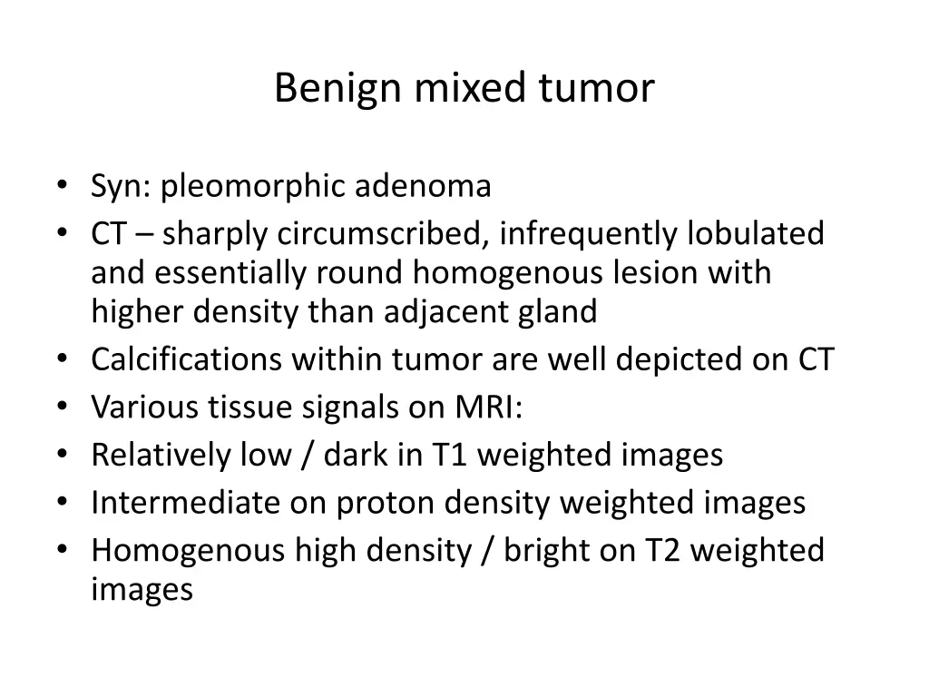 benign mixed tumor