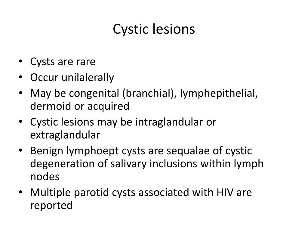 cystic lesions