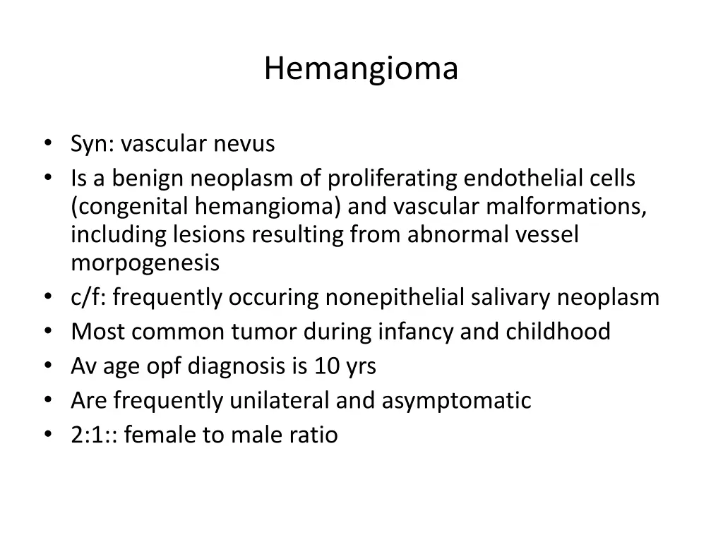 hemangioma