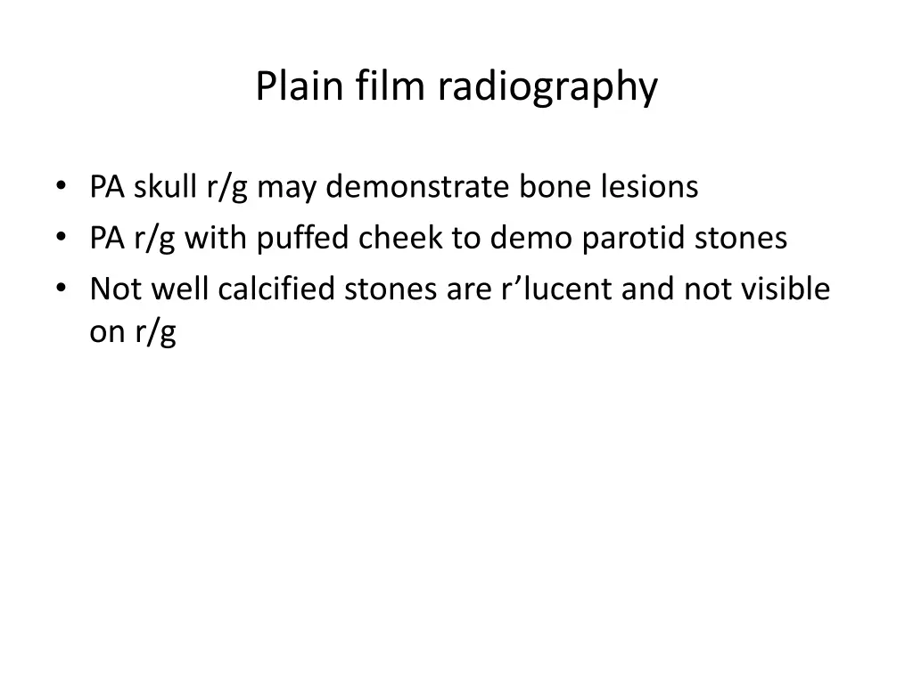 plain film radiography