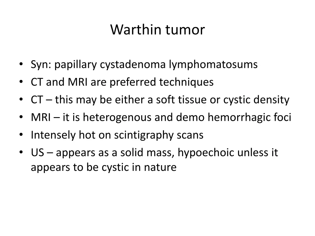 warthin tumor