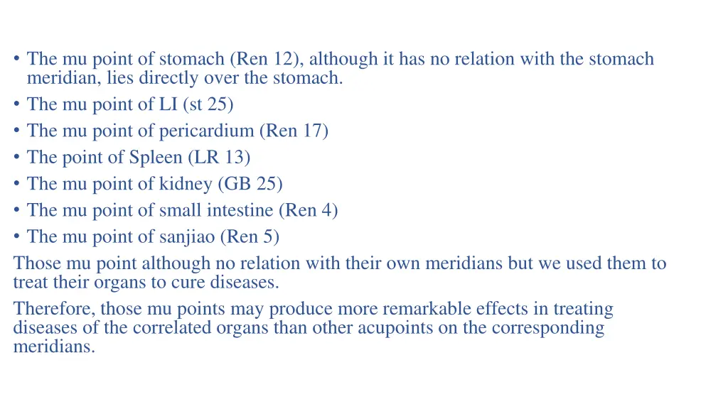 the mu point of stomach ren 12 although