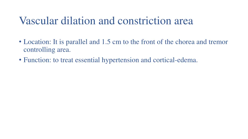 vascular dilation and constriction area