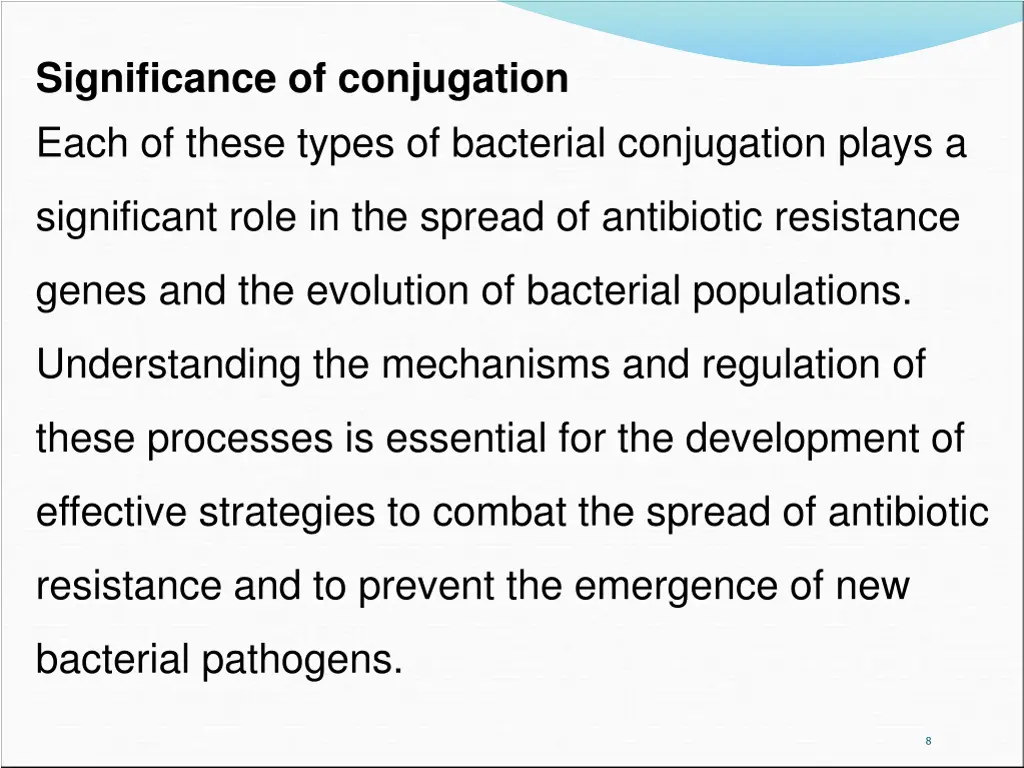 significance of conjugation each of these types