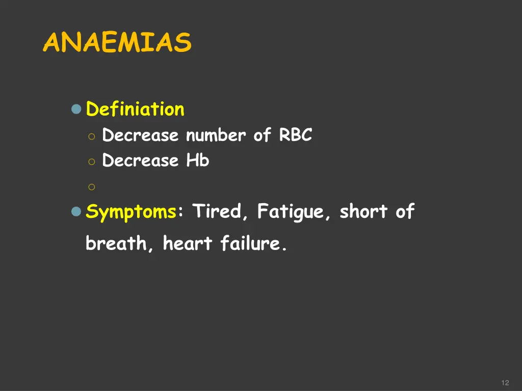 anaemias