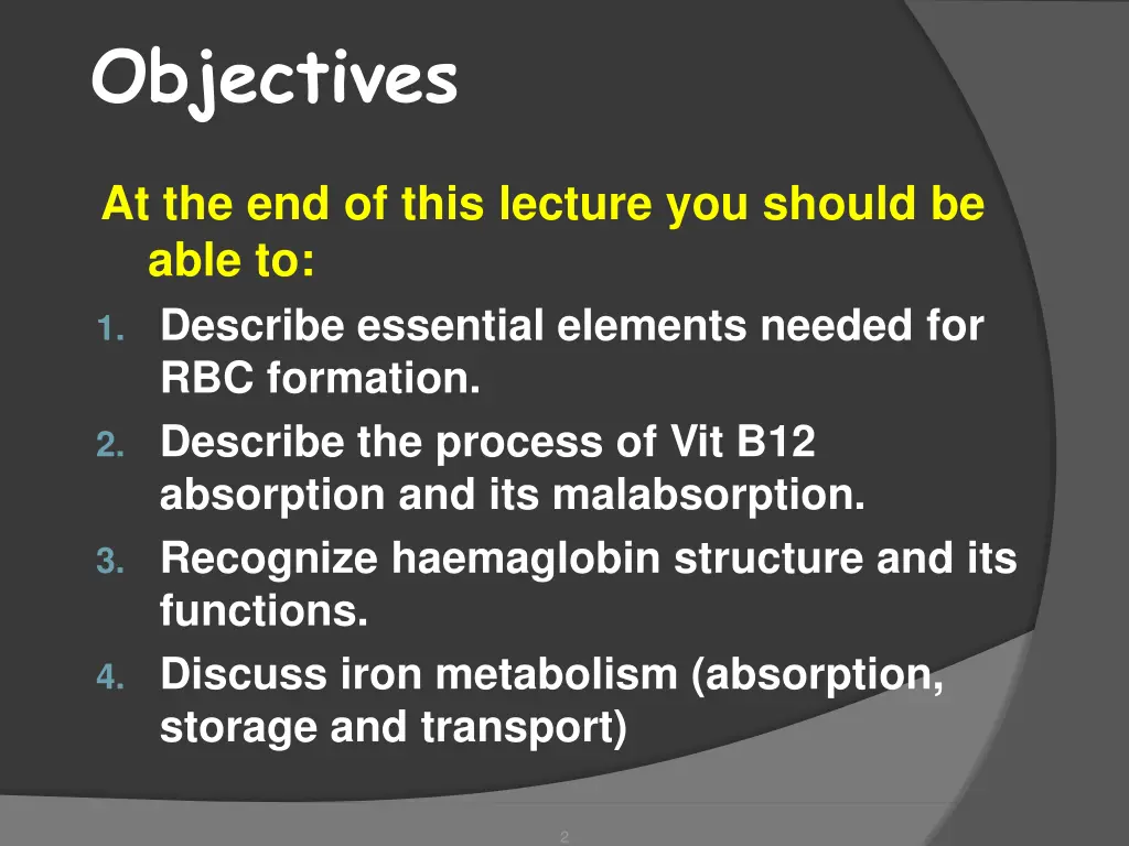 objectives
