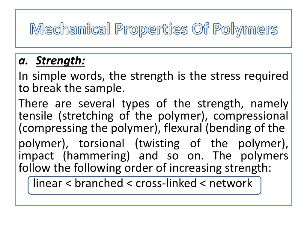 mechanical properties of polymers 1