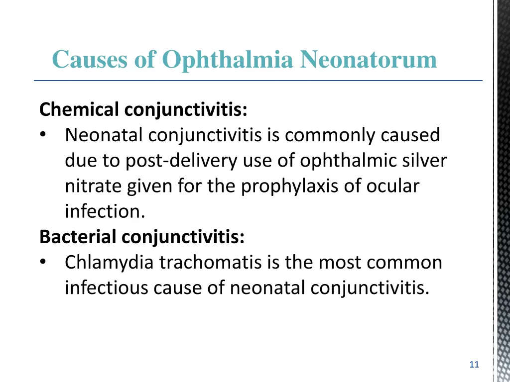 causes of ophthalmia neonatorum chemical