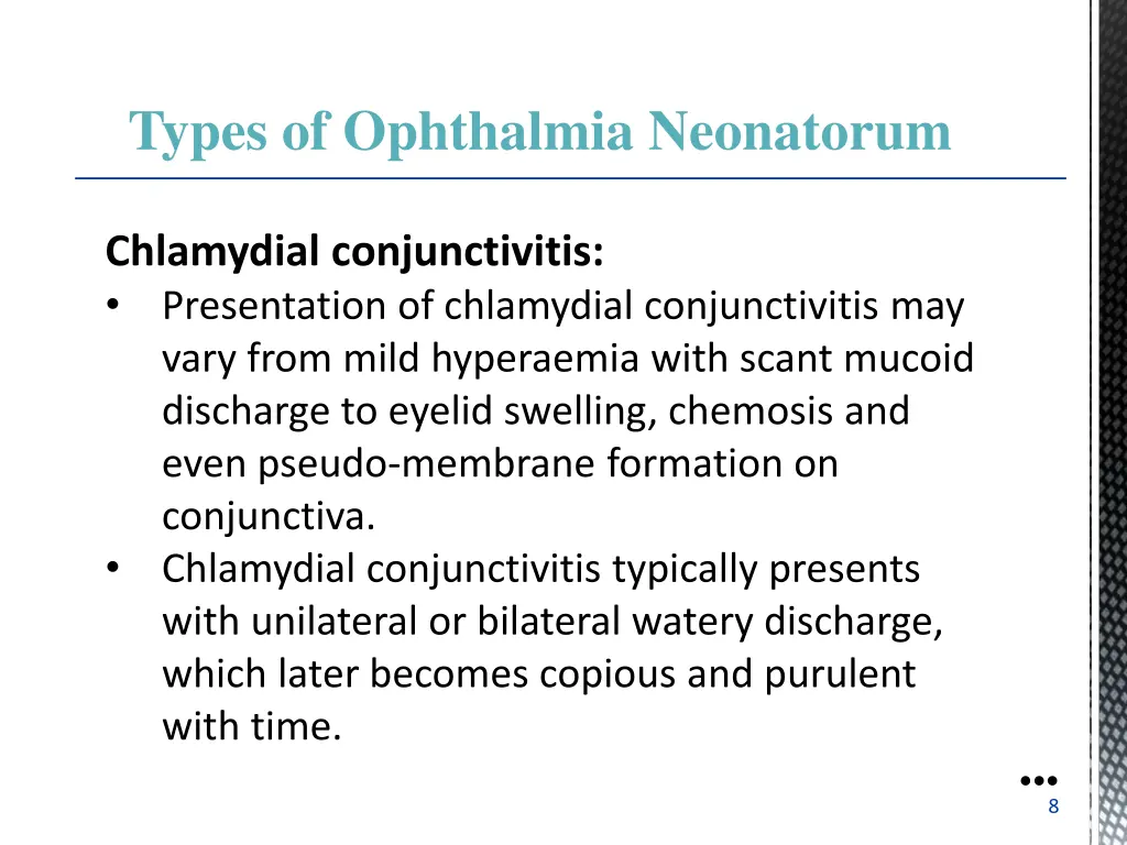 types of ophthalmia neonatorum chlamydial