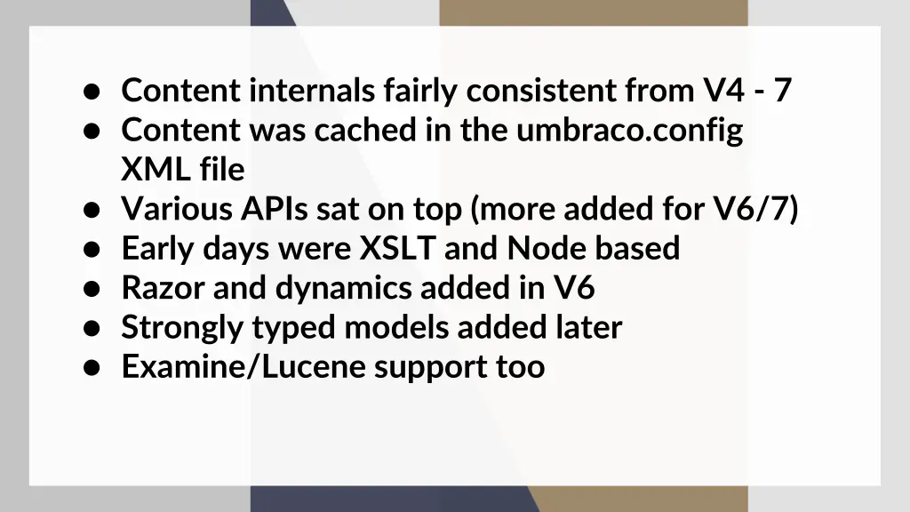 content internals fairly consistent from