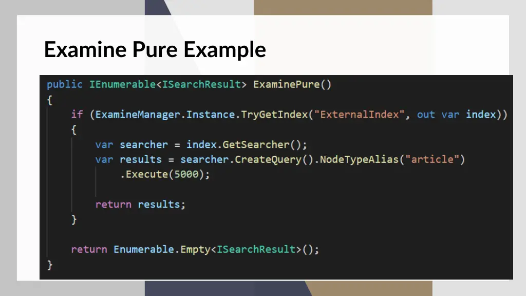 examine pure example