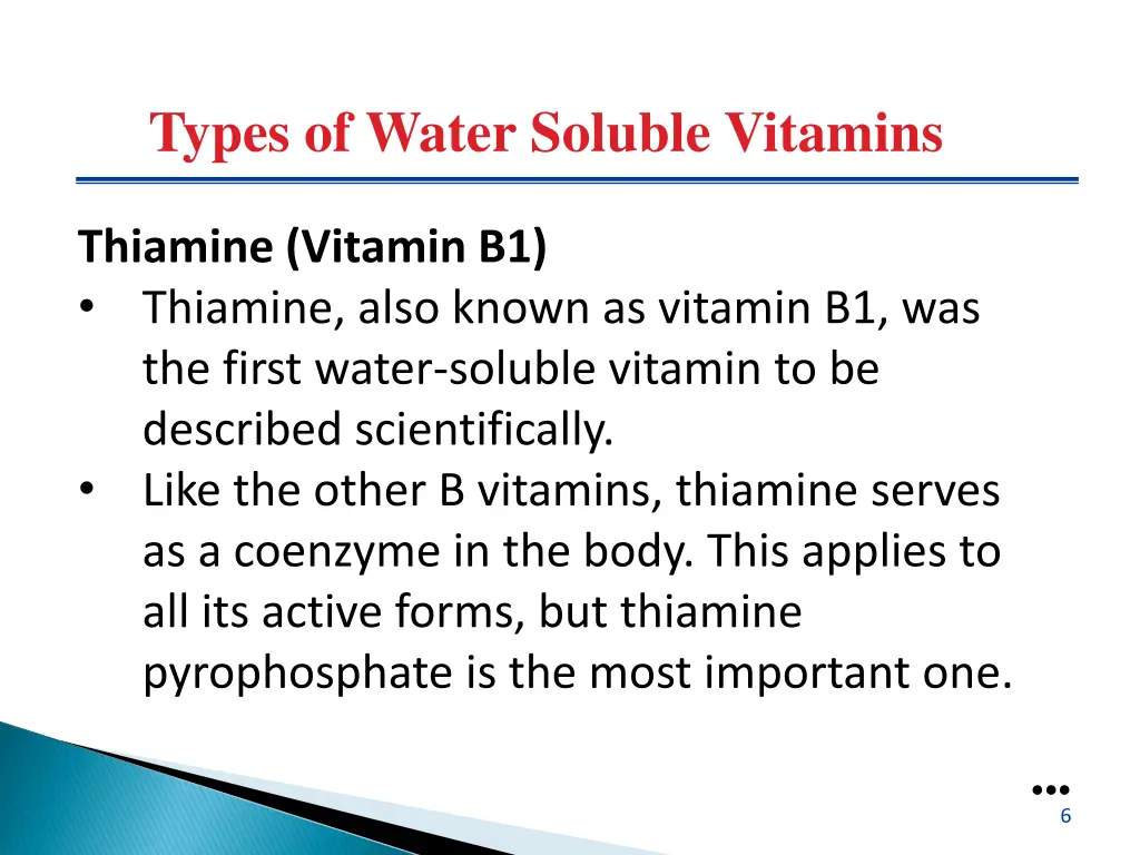 types of water soluble vitamins