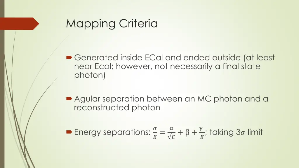 mapping criteria