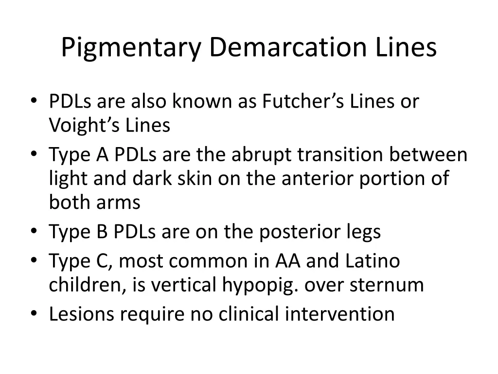 pigmentary demarcation lines