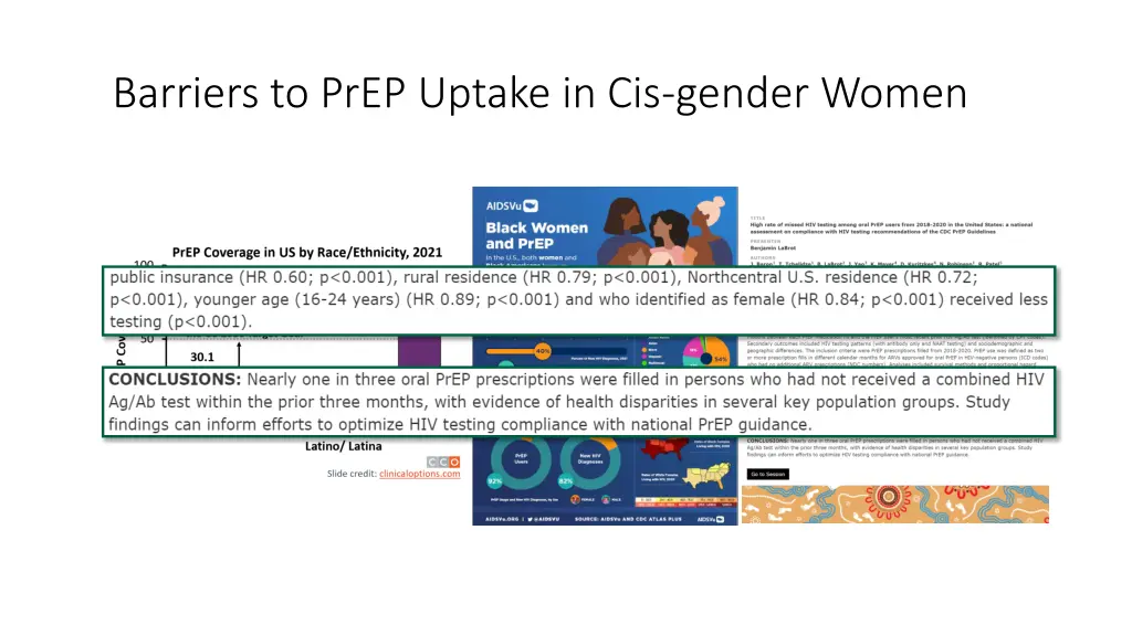 barriers to prep uptake in cis gender women