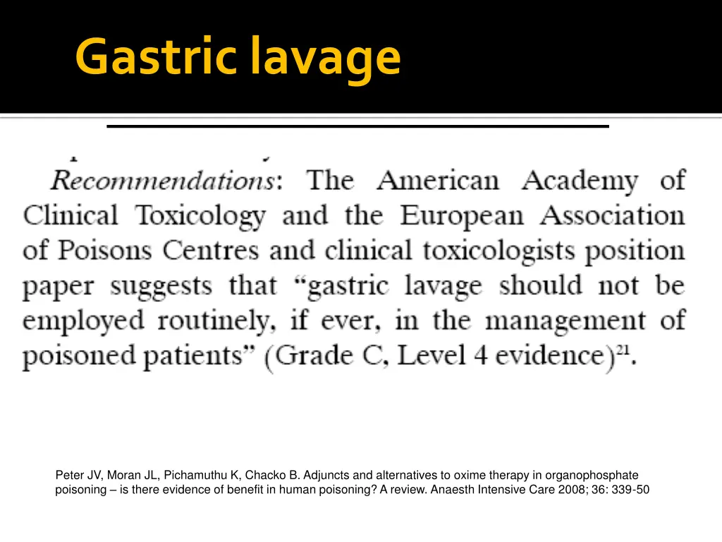 gastric lavage