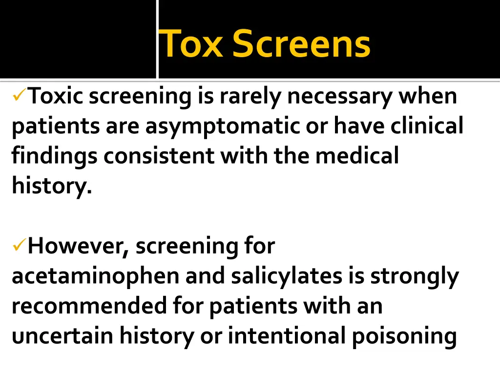tox screens