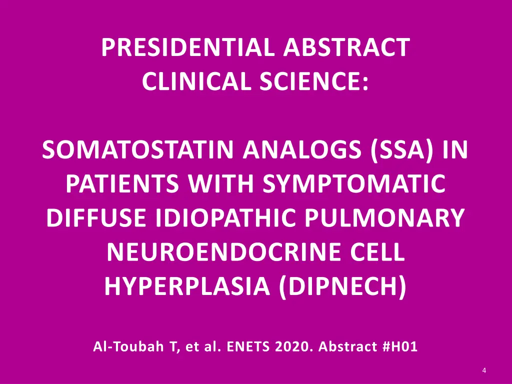 presidential abstract clinical science